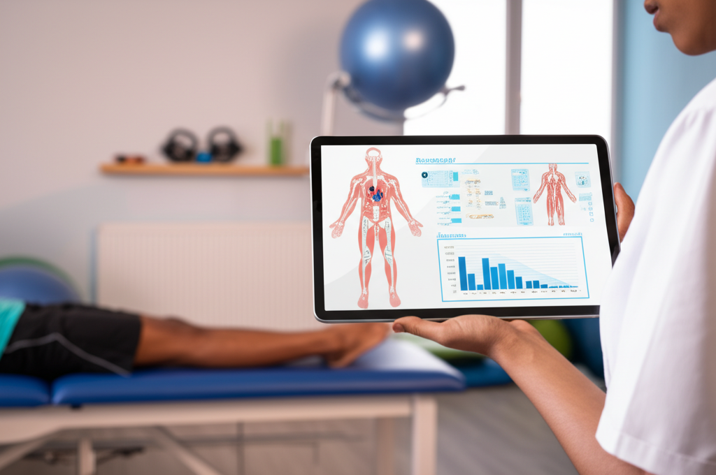 Physiotherapist using AI in daily practice